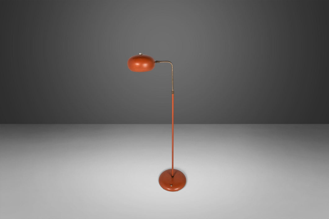 Vintage Atomic Clover Lamp Company Floor Lamp in Original Coral Paint, c. 1950s-ABT Modern