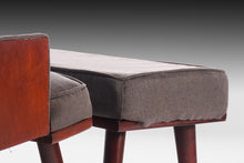 Load image into Gallery viewer, Walnut Bentwood Back Lounge Chair and Ottoman in the Manner of Milo Baughman, USA, c. 1950's-ABT Modern