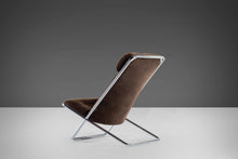 Load image into Gallery viewer, Ward Bennett Scissor Lounge Chair in Original Brown Upholstery on a Striking Chrome Frame, c. 1960s-ABT Modern