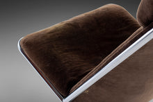 Load image into Gallery viewer, Ward Bennett Scissor Lounge Chair in Original Brown Upholstery on a Striking Chrome Frame, c. 1960s-ABT Modern