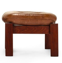 Load image into Gallery viewer, Weekly Rental (Galeria Nara Roesler) - Ottoman in Distressed Leather and Patina'd Rosewood by Percival Lafer-ABT Modern