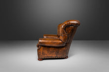 Load image into Gallery viewer, Wingback Writer's Chair and Ottoman by Henredon for Ralph Lauren in Thick Heavy Patinated Leather, USA-ABT Modern