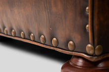 Load image into Gallery viewer, Wingback Writer's Chair and Ottoman by Henredon for Ralph Lauren in Thick Heavy Patinated Leather, USA-ABT Modern