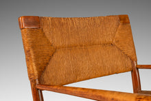 Load image into Gallery viewer, Rare Mid-Century Modern Armchair in Original Condition in Oak &amp; Rush by Mel Smilow for Smilow-Thielle, USA, c. 1950s
