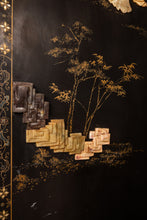 Load image into Gallery viewer, Antique Chinese Black Lacquered Four Panel Folding Screen Room Divider w/ Carved Hardstone, China, c. 1950s-ABT Modern
