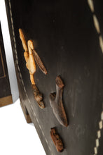 Load image into Gallery viewer, Antique Chinese Black Lacquered Four Panel Folding Screen Room Divider w/ Carved Hardstone, China, c. 1950s-ABT Modern
