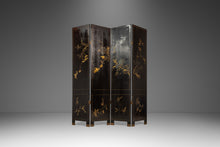 Load image into Gallery viewer, Antique Chinese Black Lacquered Four Panel Folding Screen Room Divider w/ Carved Hardstone, China, c. 1950s-ABT Modern

