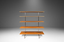 Load image into Gallery viewer, Bauhaus Mid-Century Modern Five-Tier Bookshelf Etagere in Chrome &amp; Beech by Marcel Breuer, Italy, c. 1980s-ABT Modern
