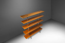 Load image into Gallery viewer, Bauhaus Mid-Century Modern Five-Tier Bookshelf Etagere in Chrome &amp; Beech by Marcel Breuer, Italy, c. 1980s-ABT Modern
