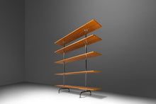 Load image into Gallery viewer, Bauhaus Mid-Century Modern Five-Tier Bookshelf Etagere in Chrome &amp; Beech by Marcel Breuer, Italy, c. 1980s-ABT Modern
