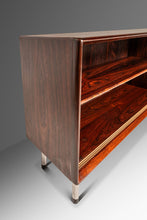 Load image into Gallery viewer, Bespoke 6ft Danish Mid-Century Modern Sofa Table / Display / Bookcase in Rosewood w/ Glass Sliding Doors, Denmark, c. 1960s-ABT Modern
