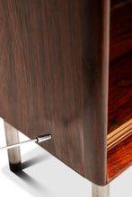 Load image into Gallery viewer, Bespoke 6ft Danish Mid-Century Modern Sofa Table / Display / Bookcase in Rosewood w/ Glass Sliding Doors, Denmark, c. 1960s-ABT Modern
