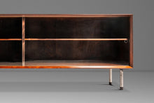 Load image into Gallery viewer, Bespoke 6ft Danish Mid-Century Modern Sofa Table / Display / Bookcase in Rosewood w/ Glass Sliding Doors, Denmark, c. 1960s-ABT Modern
