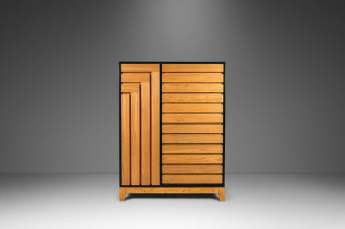 Bespoke Two Tone Geometric Gentleman's Dresser by Milo Baughman for Founders, USA, c. 1970's-ABT Modern