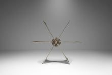 Load image into Gallery viewer, Brasilia Inspired Brutalist Hand-Welded Coffee Table in Solid Aluminum w/ Glass Top Attributed to Donald Drumm, USA, c. 1960s-ABT Modern
