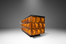 Load image into Gallery viewer, Brutalist Sculptural Diamond Faced Credenza / Sideboard With Leather Top, Italy, c. 1970&#39;s-ABT Modern

