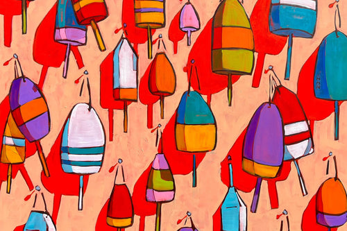 Buoys by James Mattinson, 36x48, Oil on Wood Canvas, 2024-ABT Modern