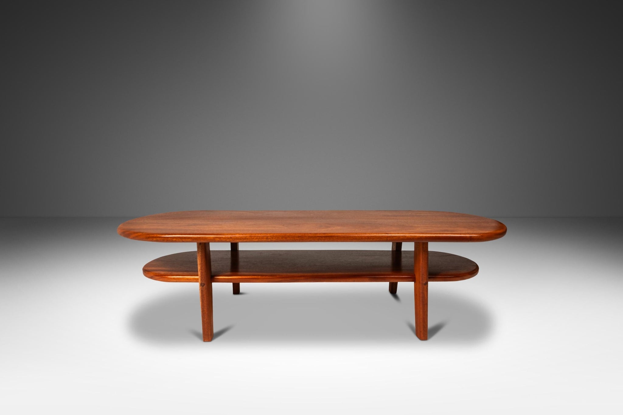 Custom Made Art Deco Mid-Century Modern Two-Tier Coffee Table in Solid, image size:2048x1365