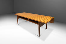 Load image into Gallery viewer, Custom-Made Two-Tone Mid-Century Modern Coffee Table w/ Drop-Leaf in Maple &amp; Walnut, USA, c. 1960s-ABT Modern
