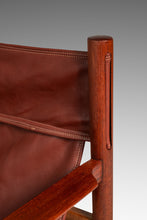 Load image into Gallery viewer, Mid-Century Modern "Roxinho" Sling Lounge Chair in Leather &amp; Teak by Michel Arnoult for Mobilia Cotemporânea, Argentina, c. 1970s
