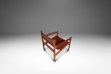 Load image into Gallery viewer, Mid-Century Modern "Roxinho" Sling Lounge Chair in Leather &amp; Teak by Michel Arnoult for Mobilia Cotemporânea, Argentina, c. 1970s
