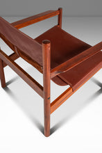 Load image into Gallery viewer, Mid-Century Modern "Roxinho" Sling Lounge Chair in Leather &amp; Teak by Michel Arnoult for Mobilia Cotemporânea, Argentina, c. 1970s
