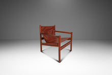 Load image into Gallery viewer, Mid-Century Modern "Roxinho" Sling Lounge Chair in Leather &amp; Teak by Michel Arnoult for Mobilia Cotemporânea, Argentina, c. 1970s
