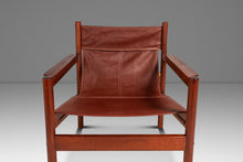 Load image into Gallery viewer, Mid-Century Modern "Roxinho" Sling Lounge Chair in Leather &amp; Teak by Michel Arnoult for Mobilia Cotemporânea, Argentina, c. 1970s
