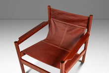 Load image into Gallery viewer, Mid-Century Modern "Roxinho" Sling Lounge Chair in Leather &amp; Teak by Michel Arnoult for Mobilia Cotemporânea, Argentina, c. 1970s
