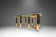 Load image into Gallery viewer, Set of Two (2) Tubular &quot;Z&quot; Table Baes in Brass Rectangular Glass Top Attributed to Karl Springer Coffee Table or Side Tables, USA, c. 1970s
