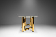 Load image into Gallery viewer, Set of Two (2) Tubular &quot;Z&quot; Table Baes in Brass Rectangular Glass Top Attributed to Karl Springer Coffee Table or Side Tables, USA, c. 1970s
