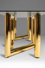 Load image into Gallery viewer, Set of Two (2) Tubular &quot;Z&quot; Table Baes in Brass Rectangular Glass Top Attributed to Karl Springer Coffee Table or Side Tables, USA, c. 1970s
