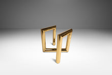 Load image into Gallery viewer, Set of Two (2) Tubular &quot;Z&quot; Table Baes in Brass Rectangular Glass Top Attributed to Karl Springer Coffee Table or Side Tables, USA, c. 1970s
