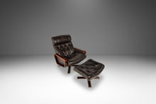 Load image into Gallery viewer, Set of Two (2) Scandinavian Modern Reclining Lounge Chairs &amp; Ottomans by Soda Galvano for Vatne Mobler, Norway, c. 1970s
