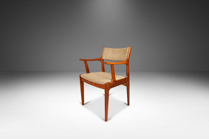 Danish Mid-Century Modern Arm Chair in Solid Teak & Original Fabric by D-Scan, c. 1970's-ABT Modern