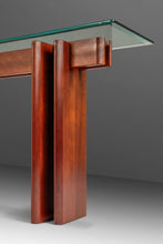 Load image into Gallery viewer, Danish Mid-Century Modern Console Table in Teak w/ Glass Top by Gustav Gaarde for Trekanten, Denmark, c. 1970s-ABT Modern
