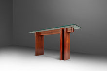 Load image into Gallery viewer, Danish Mid-Century Modern Console Table in Teak w/ Glass Top by Gustav Gaarde for Trekanten, Denmark, c. 1970s-ABT Modern
