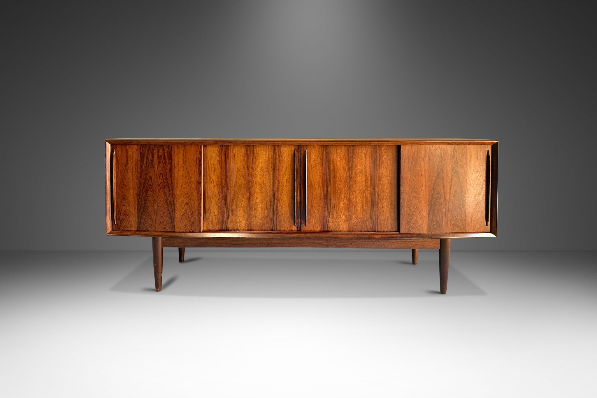 Danish Mid-Century Modern Contoured Credenza / Sideboard in Rosewood b