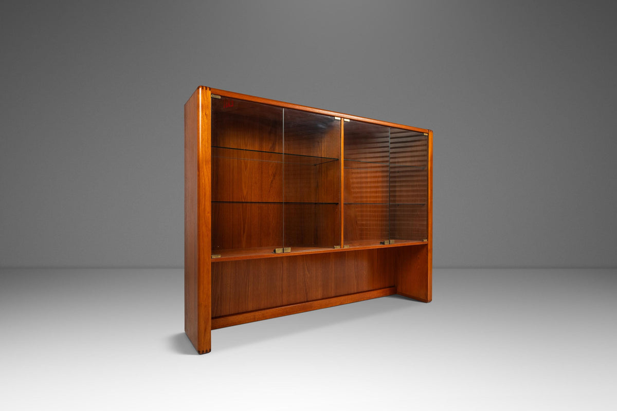 Danish Mid-Century Modern Display Case / Cabinet Topper in Teak w/ Gla