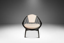 Load image into Gallery viewer, Danish Mid-Century Modern Ebonized &quot;Hoop&quot; / &quot;Peacock&quot; Chair in Walnut &amp; White Bouclé by Ib Kofod-Larsen for Selig, Denmark, c. 1960s-ABT Modern
