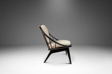 Load image into Gallery viewer, Danish Mid-Century Modern Ebonized &quot;Hoop&quot; / &quot;Peacock&quot; Chair in Walnut &amp; White Bouclé by Ib Kofod-Larsen for Selig, Denmark, c. 1960s-ABT Modern
