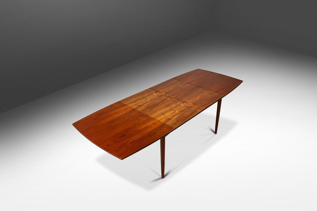 Danish Mid-Century Modern Expansion Dining Table in Teak w/ Stow in Table Double Butterfly Leaf Design, Denmark, c. 1960's-ABT Modern