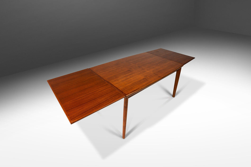 Danish Mid-Century Modern Expansion Dining Table in Teak w/ Stow-in-Table Leaves, Denmark, c. 1960s-ABT Modern