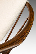 Load image into Gallery viewer, Danish Mid-Century Modern &quot;Hoop&quot; / &quot;Peacock&quot; Chair in Walnut &amp; White Bouclé by Ib Kofod-Larsen for Selig, Denmark, c. 1960s-ABT Modern
