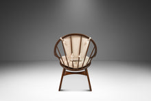 Load image into Gallery viewer, Danish Mid-Century Modern &quot;Hoop&quot; / &quot;Peacock&quot; Chair in Walnut &amp; White Bouclé by Ib Kofod-Larsen for Selig, Denmark, c. 1960s-ABT Modern
