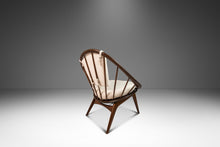 Load image into Gallery viewer, Danish Mid-Century Modern &quot;Hoop&quot; / &quot;Peacock&quot; Chair in Walnut &amp; White Bouclé by Ib Kofod-Larsen for Selig, Denmark, c. 1960s-ABT Modern
