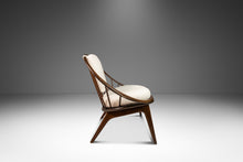 Load image into Gallery viewer, Danish Mid-Century Modern &quot;Hoop&quot; / &quot;Peacock&quot; Chair in Walnut &amp; White Bouclé by Ib Kofod-Larsen for Selig, Denmark, c. 1960s-ABT Modern
