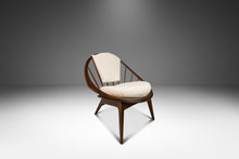 Load image into Gallery viewer, Danish Mid-Century Modern &quot;Hoop&quot; / &quot;Peacock&quot; Chair in Walnut &amp; White Bouclé by Ib Kofod-Larsen for Selig, Denmark, c. 1960s-ABT Modern
