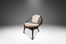 Load image into Gallery viewer, Danish Mid-Century Modern &quot;Hoop&quot; / &quot;Peacock&quot; Chair in Walnut &amp; White Bouclé by Ib Kofod-Larsen for Selig, Denmark, c. 1960s-ABT Modern
