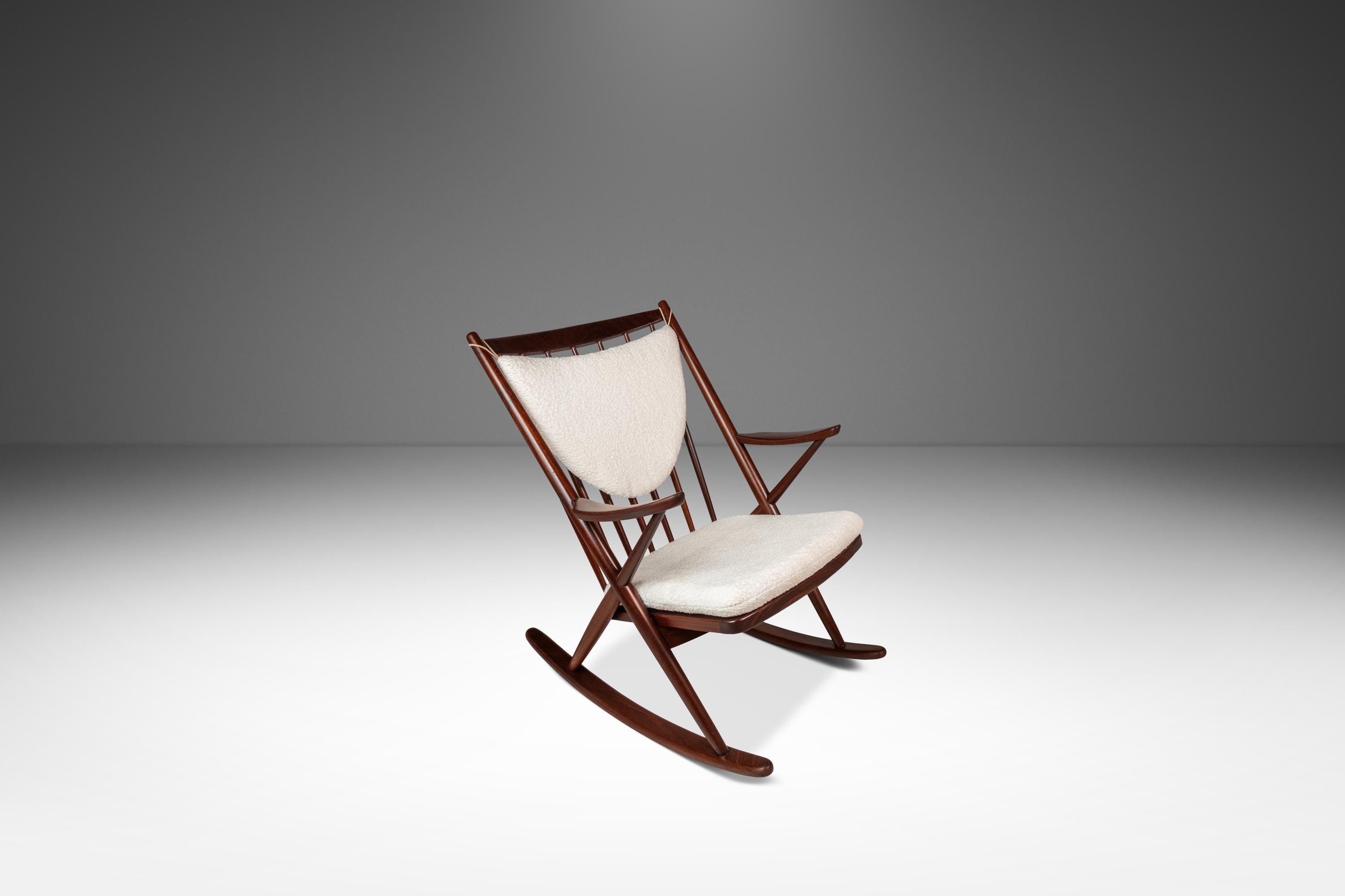 Danish Mid-Century Modern Model 182 Rocking Chair in Solid Teak by Fra